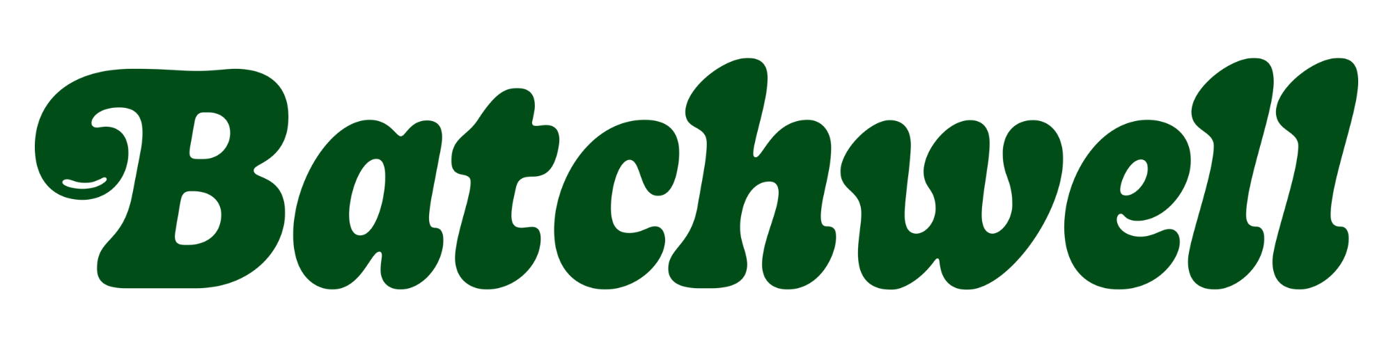 Batchwell logo in dark green color