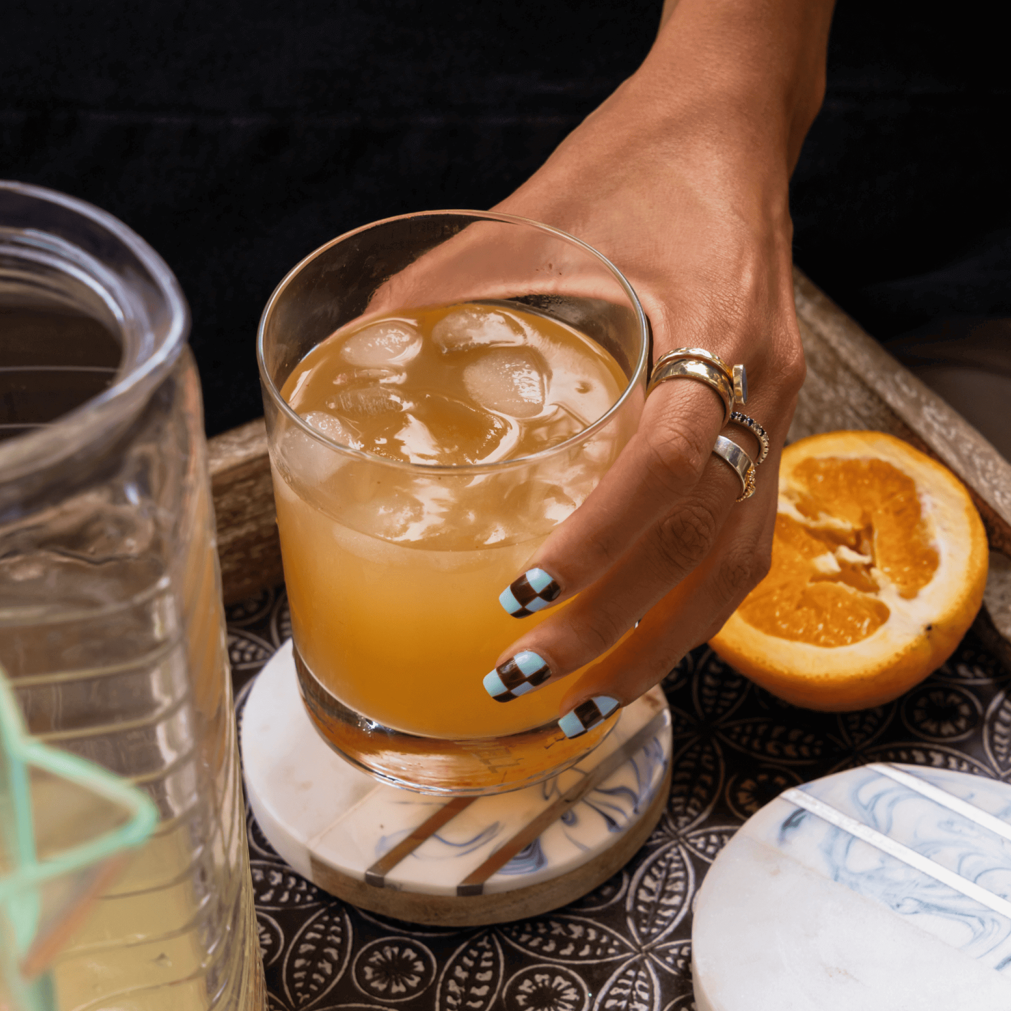 hand holding a spicy margarita