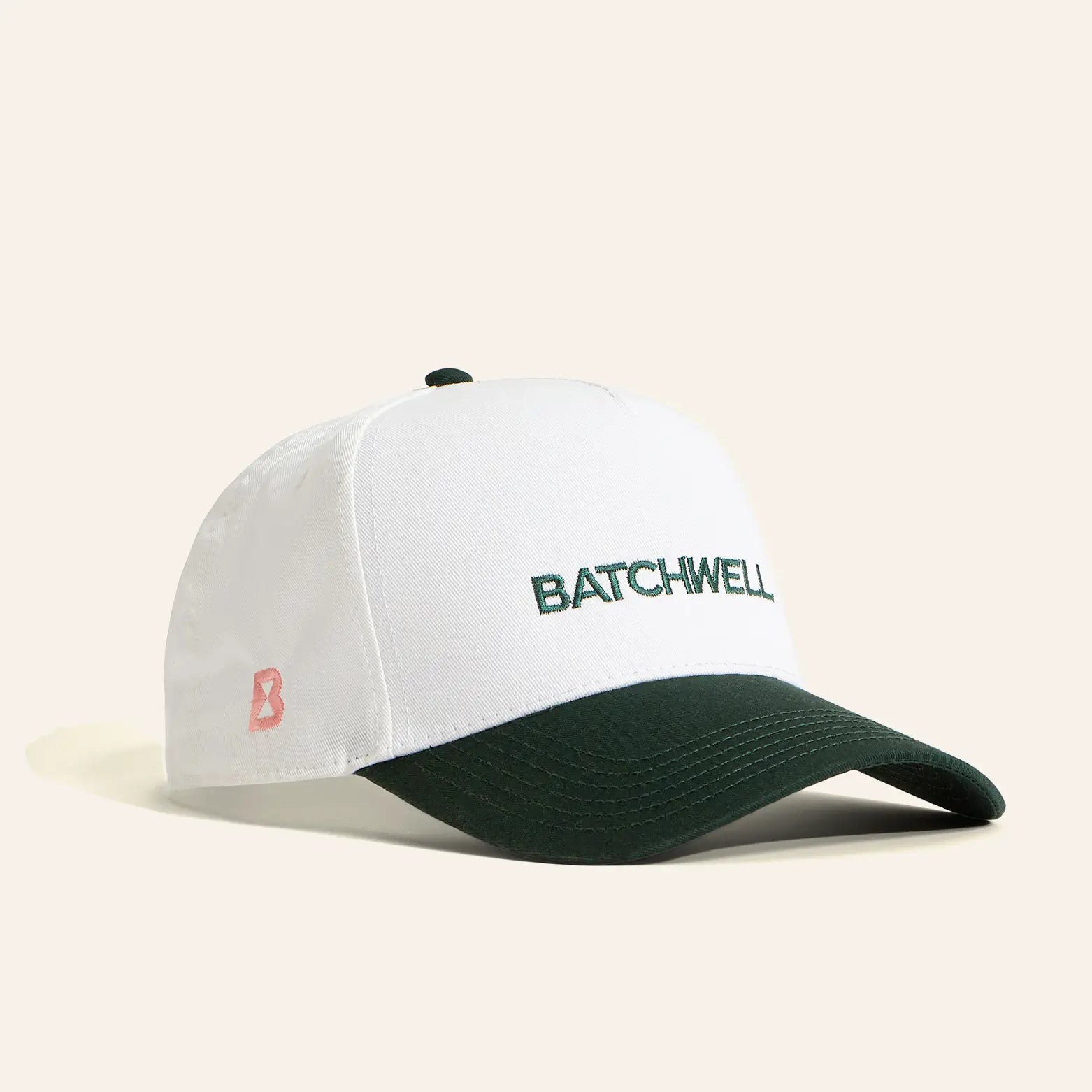 white and green two tone hat