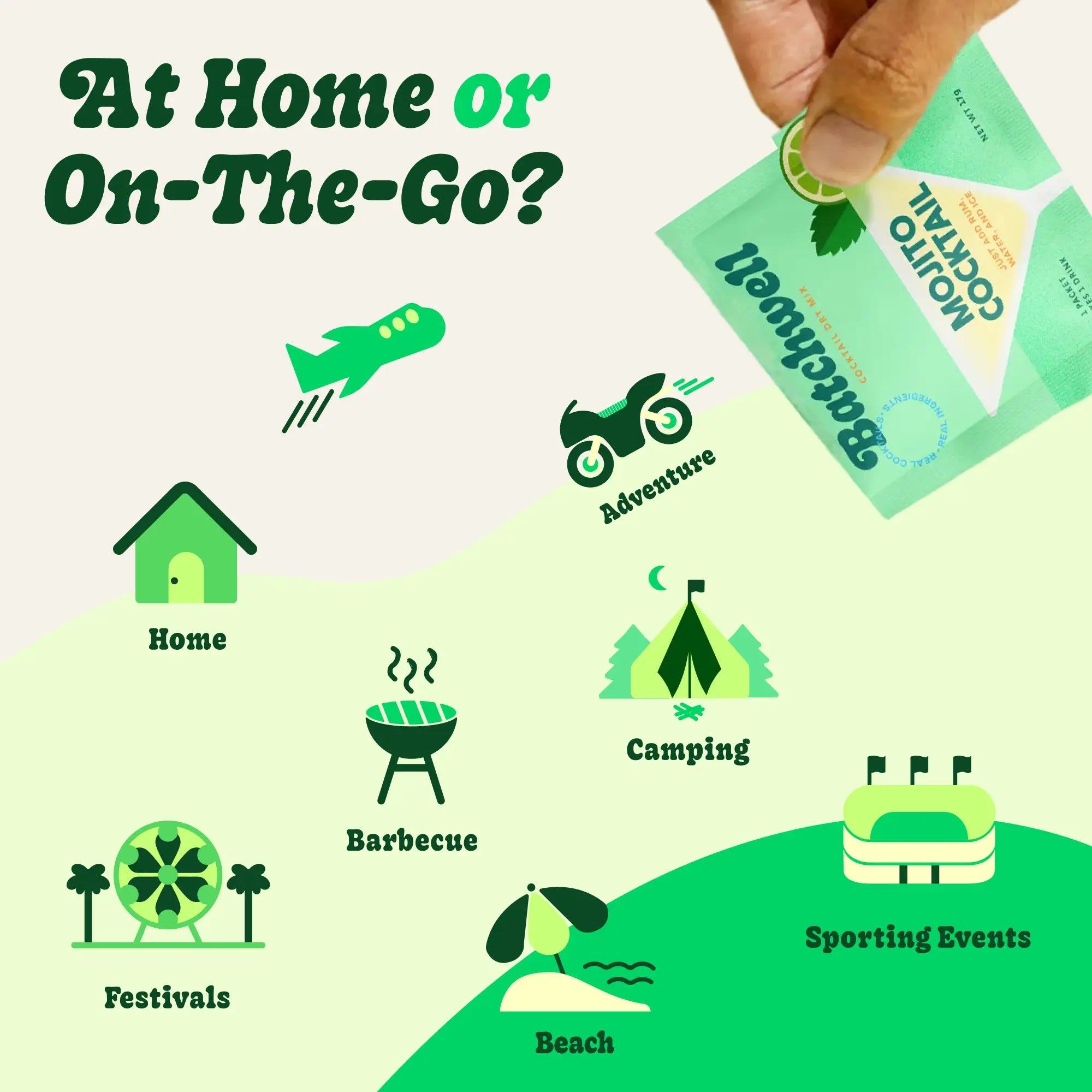 Batchwell cocktail mix packet for at home or on-the-go occasions like camping, beach, travel, and events